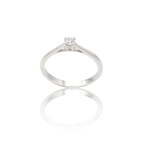 Anello Solitario in Oro Bianco 0.18kt-Anelli-GRANARELLI-Gioielleria Granarelli