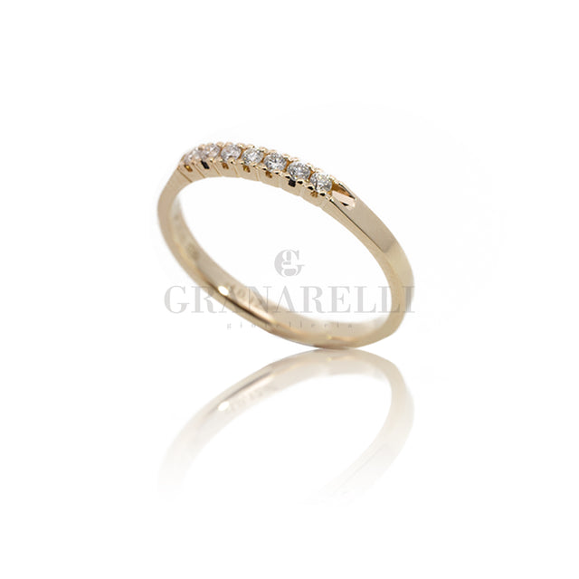 Anello Fedina 7 Pietre 0.12kt in oro giallo-Anelli-GRANARELLI-Gioielleria Granarelli