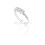 Anello Trilogy illusione in oro bianco e Diamanti 0.33 kt