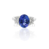 Anello Tanzanite 3.50kt e Diamanti in Oro Bianco
