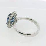 Anello in Oro Bianco con Zaffiro 1.20kt e Diamanti