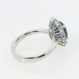 Anello in Oro Bianco con Zaffiro 1.20kt e Diamanti