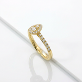 Anello Goccia Diamanti 0.38kt e Oro giallo