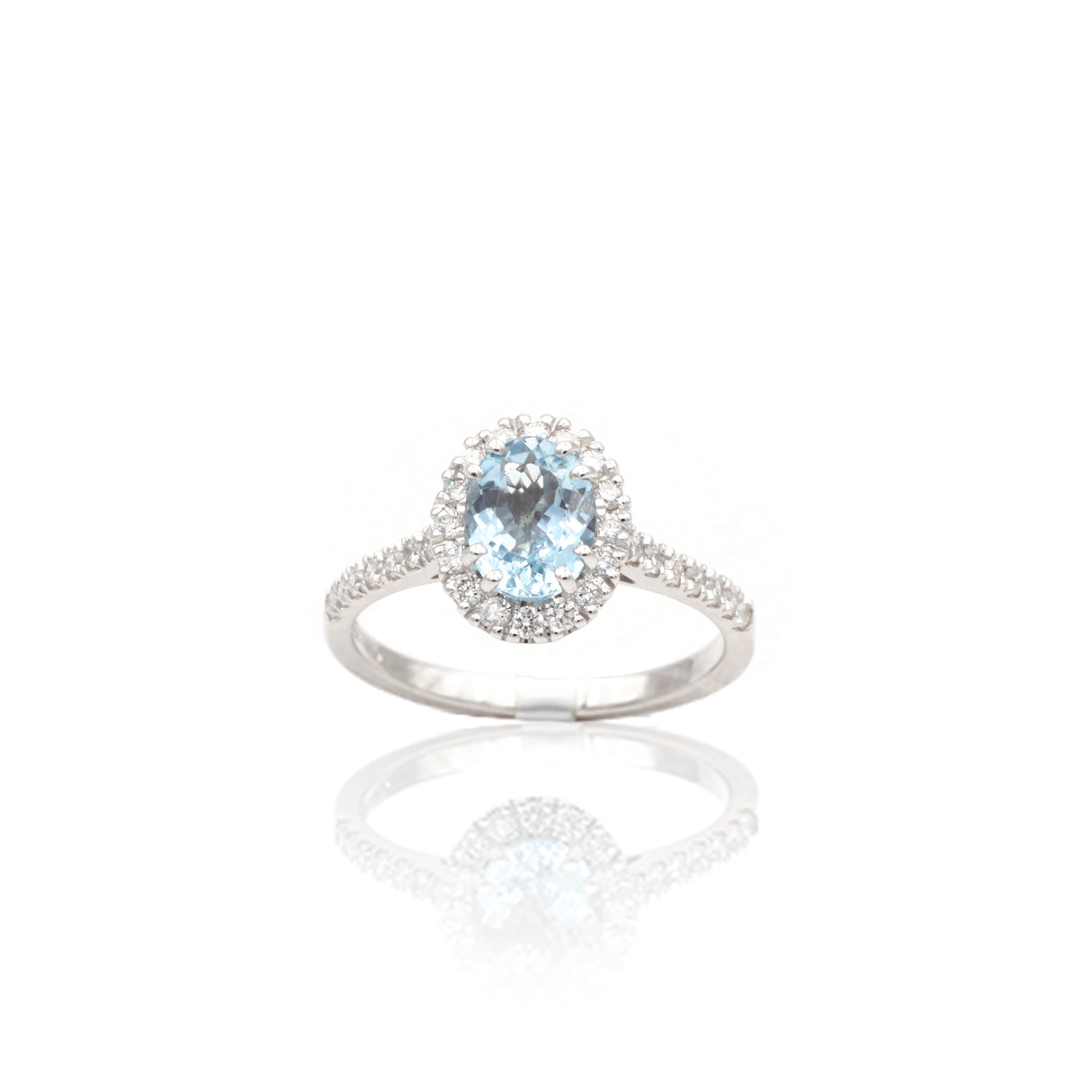 Anello Acquamarina 1.13kt contorno di Diamanti-Anelli-GRANARELLI-Gioielleria Granarelli
