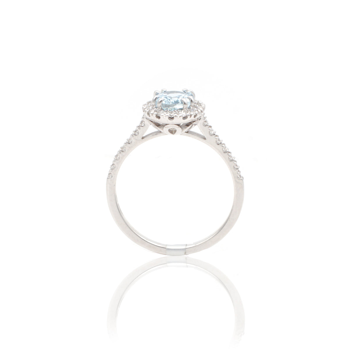 Anello Acquamarina 1.13kt contorno di Diamanti-Anelli-GRANARELLI-Gioielleria Granarelli