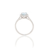 Anello Acquamarina 1.13kt contorno di Diamanti-Anelli-GRANARELLI-Gioielleria Granarelli