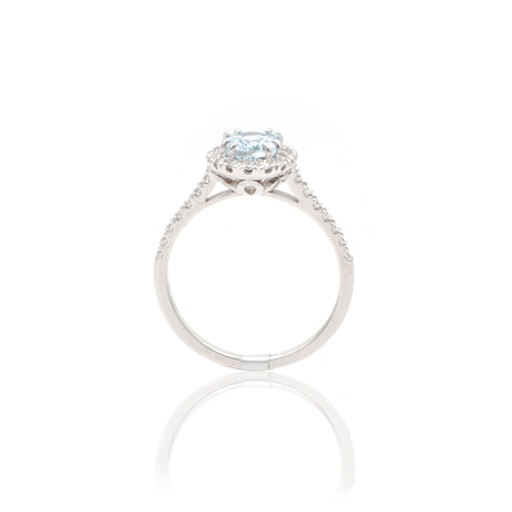 Anello Acquamarina 1.13kt contorno di Diamanti-Anelli-GRANARELLI-Gioielleria Granarelli