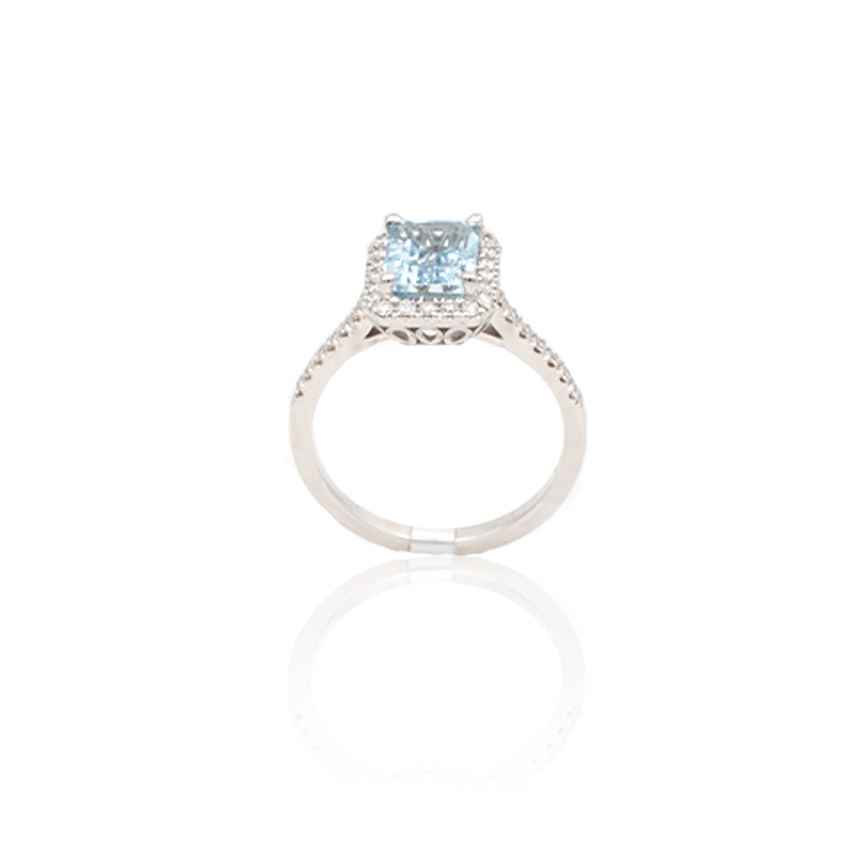 Anello Acquamarina 1.79kt contorno di Diamanti-Anelli-GRANARELLI-Gioielleria Granarelli