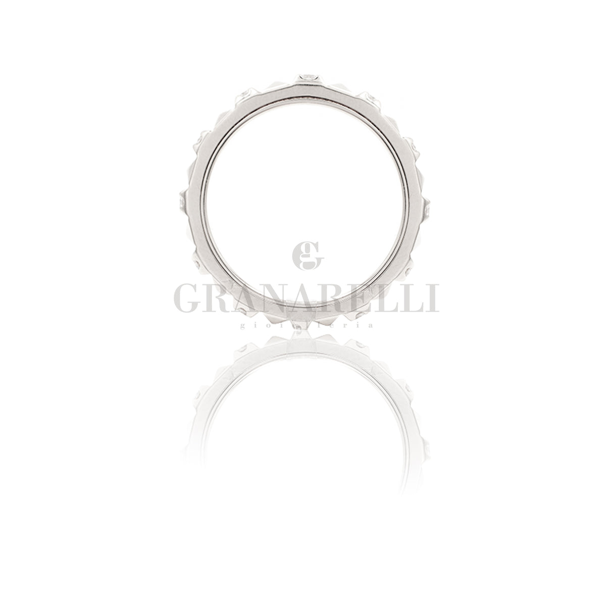 Anello Borchiette Oro Bianco e Diamanti