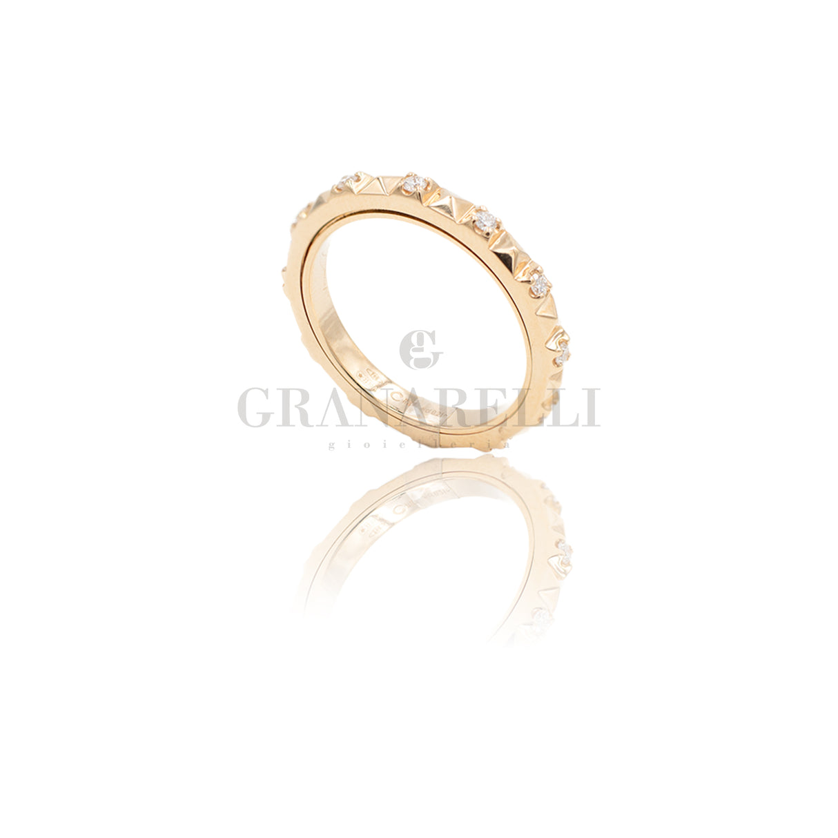 Anello Borchiette Oro Rosa e Diamanti