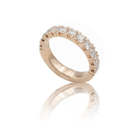 Anello Fedina Half Eternity Diamanti 1.35kt Oro Rosa-Anelli-GRANARELLI-Gioielleria Granarelli