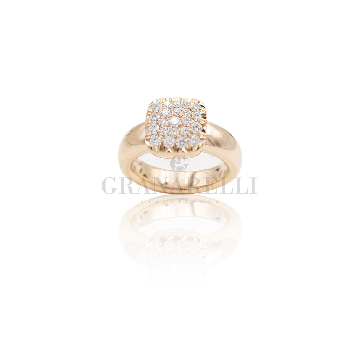 Osa gold pave plate ring