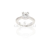 Anello 1.53kt e Diamanti in Oro Bianco