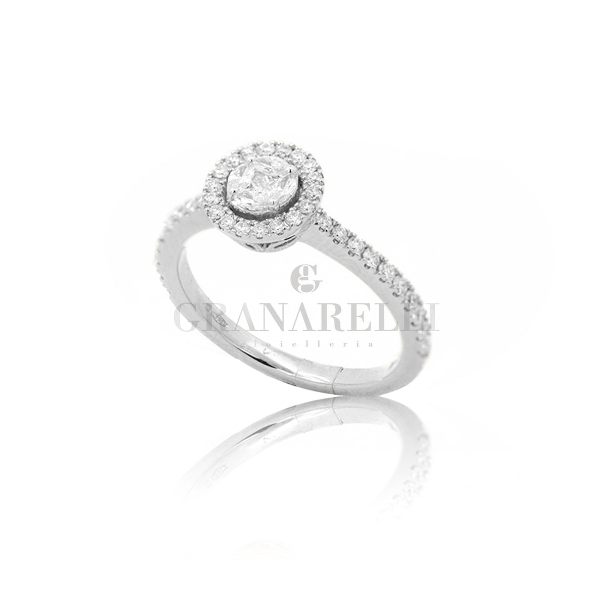 Anello Solitario Magic Diamanti in Oro Bianco