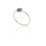 Anello con diamanti Zaffiro in Oro Bianco