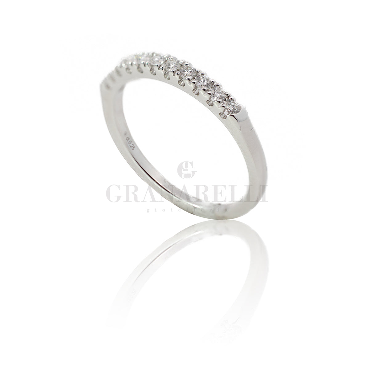Anello Fedina 11 Diamanti 0.25kt in Oro Bianco