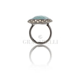 Anillo de corazón de zafiro y diamante