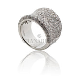 Anello fascia con Diamanti in Oro Bianco
