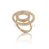 Anello geometrico in diamanti e oro rosa