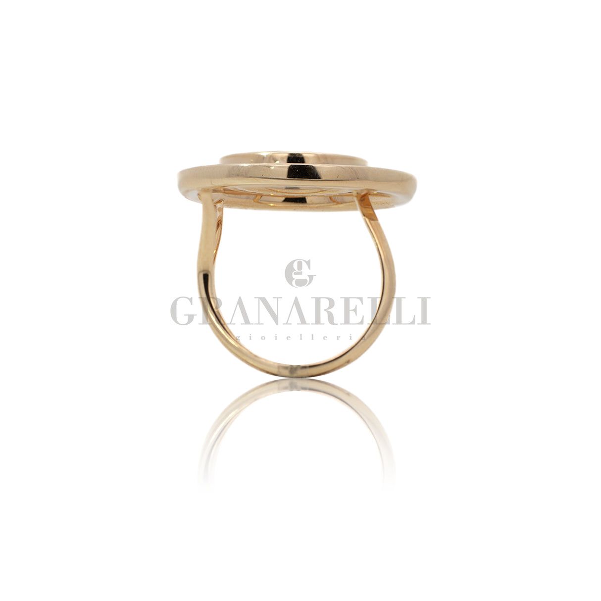 Anello geometrico in diamanti e oro rosa