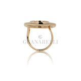 Anello geometrico in diamanti e oro rosa