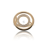 Anello geometrico in diamanti e oro rosa