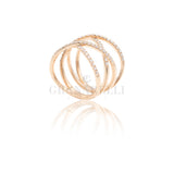 Anello intrecciato con diamanti Oro Rosa 0.90kt