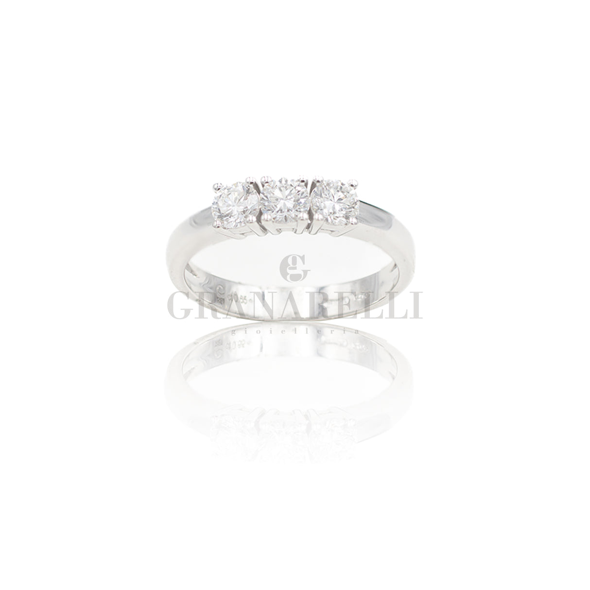 Anello trilogy 0.34kt in Oro bianco