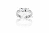 Anello Trilogy 1,21kt certificato GIA Oro bianco