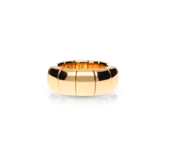 Anello Grande Ceramica Dorata Gialla