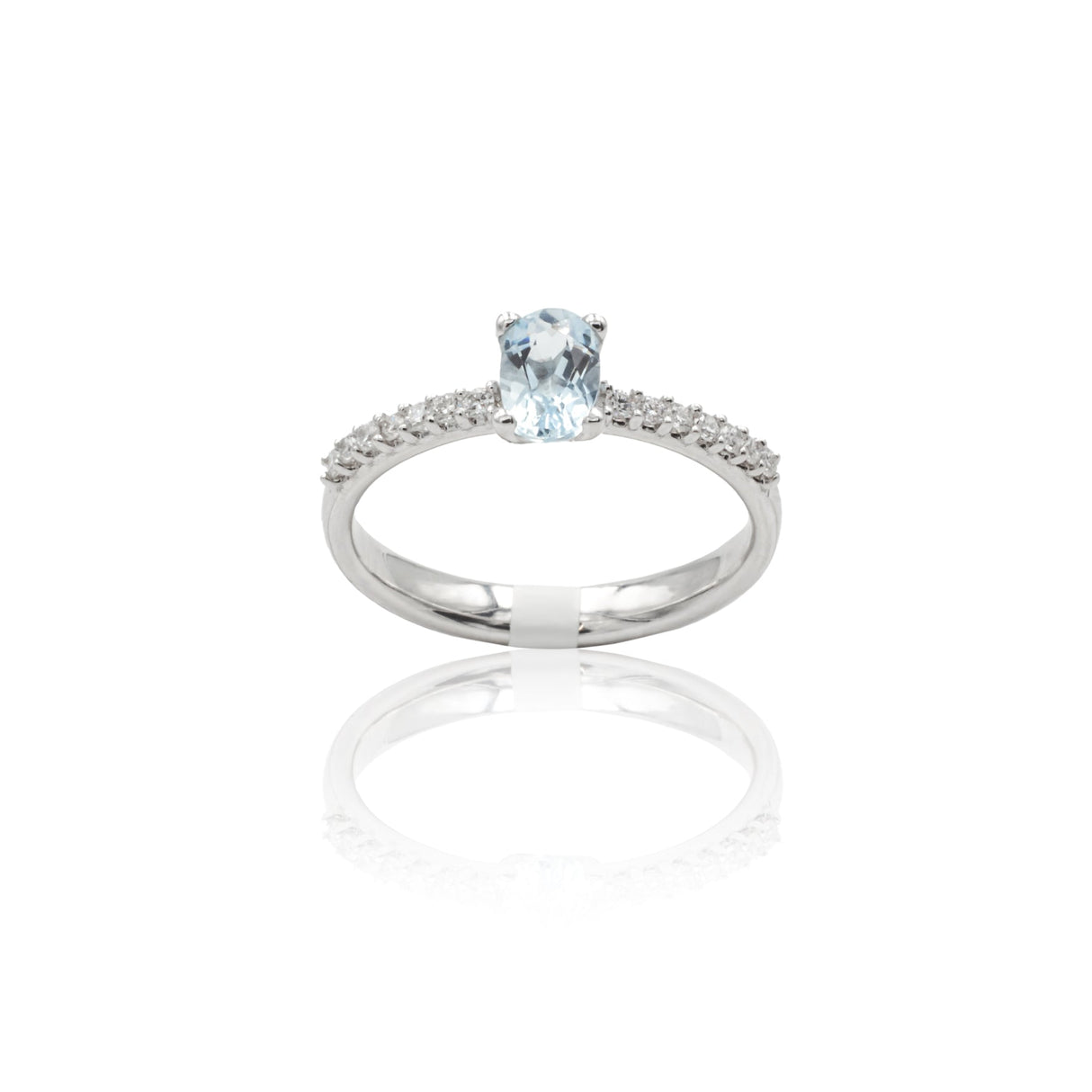 Anello Acquamarina 0.40kt in Oro Bianco-Anelli-GRANARELLI-12-Gioielleria Granarelli