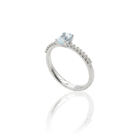 Anello Acquamarina 0.40kt in Oro Bianco-Anelli-GRANARELLI-12-Gioielleria Granarelli