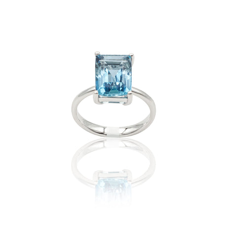 Anello Acquamarina 3.67kt in Oro Bianco-Anelli-GRANARELLI-13-Gioielleria Granarelli