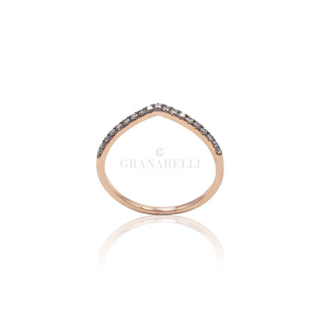 Anello Ali di Gabbiano in Oro Rosa e Diamanti Brown-Anelli-CRIVELLI- [SKU] -Gioielleria Granarelli