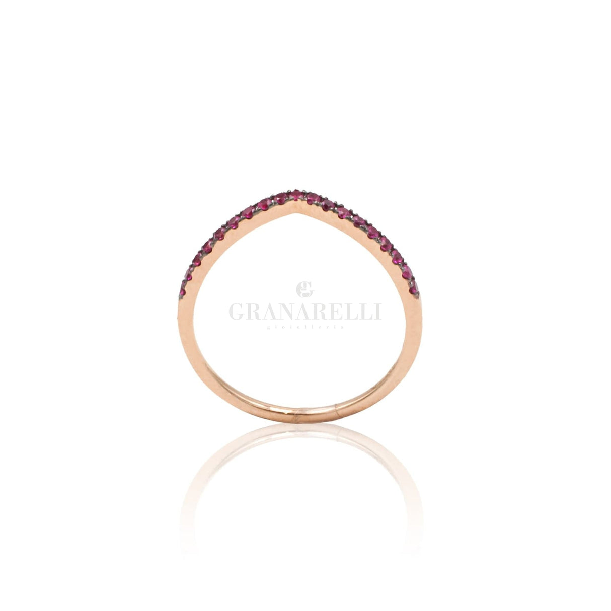 Anello Ali di Gabbiano in Oro rosa e Rubini-Anelli-CRIVELLI- [SKU] -Gioielleria Granarelli