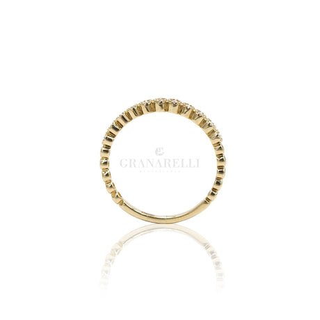 Anello Bollicine Oro Giallo e Diamanti-Anelli-CRIVELLI- [SKU] -Gioielleria Granarelli