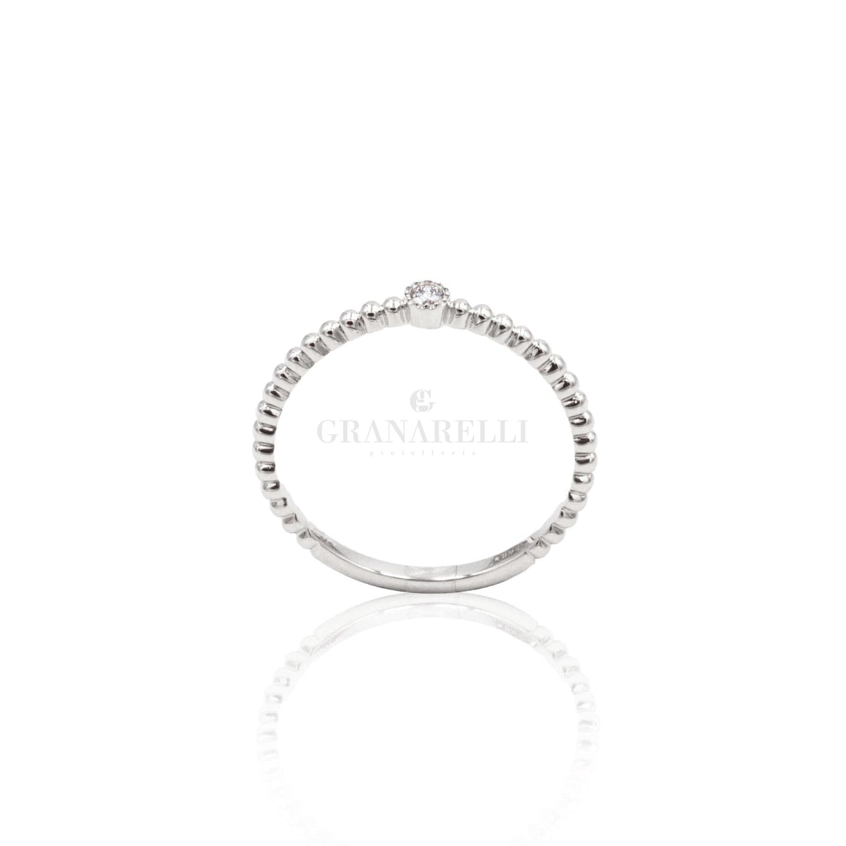 Anello Bollicine Solitario in Oro Bianco-Anelli-CRIVELLI- [SKU] -Gioielleria Granarelli