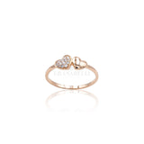 Anello Cuori in Oro Rosa e Diamanti brillanti-Anelli-CRIVELLI- [SKU] -Gioielleria Granarelli