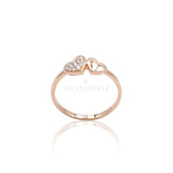 Anello Cuori in Oro Rosa e Diamanti brillanti-Anelli-CRIVELLI- [SKU] -Gioielleria Granarelli