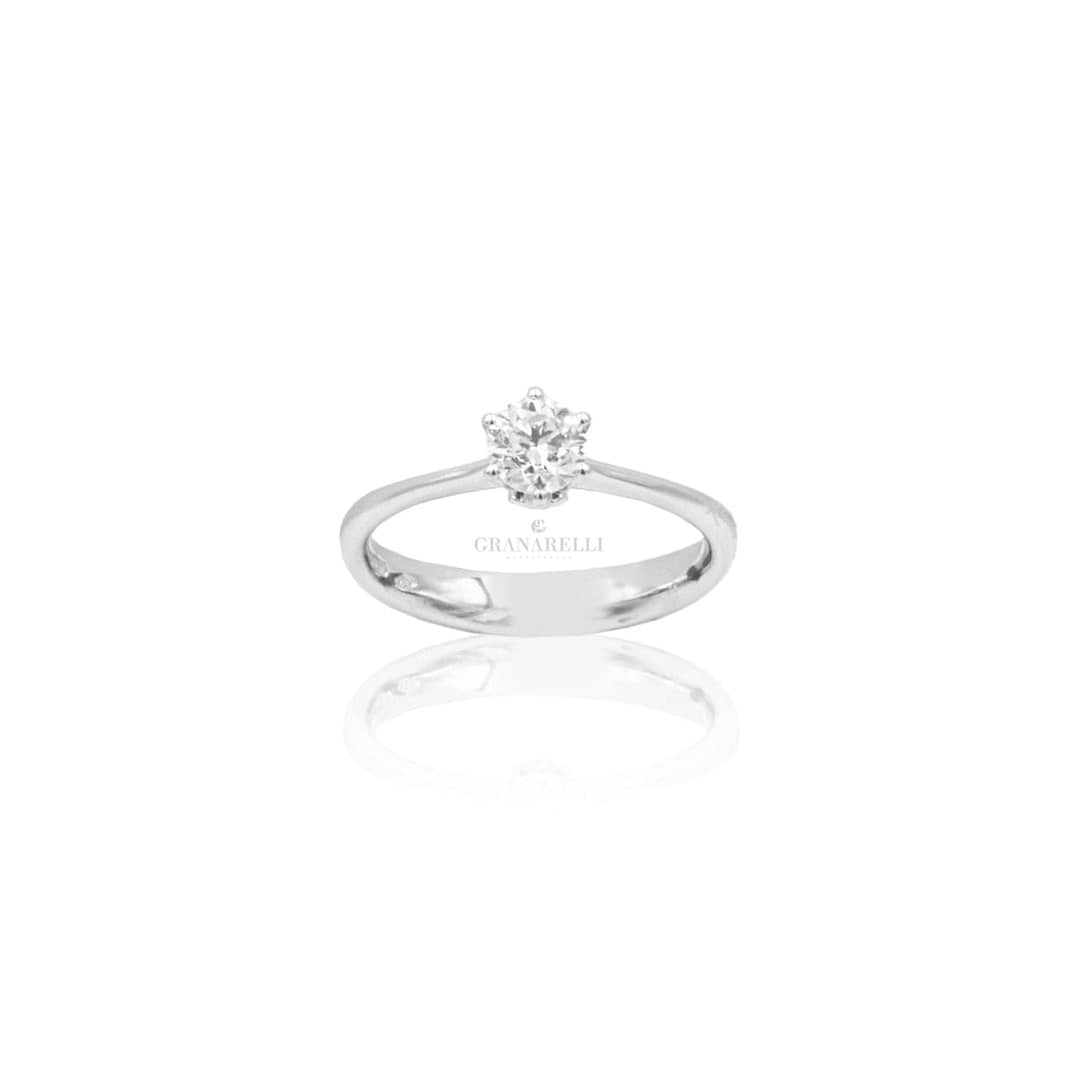 Anello Diamante Solitario in Oro Bianco-Anelli-RECARLO- [SKU] -Gioielleria Granarelli