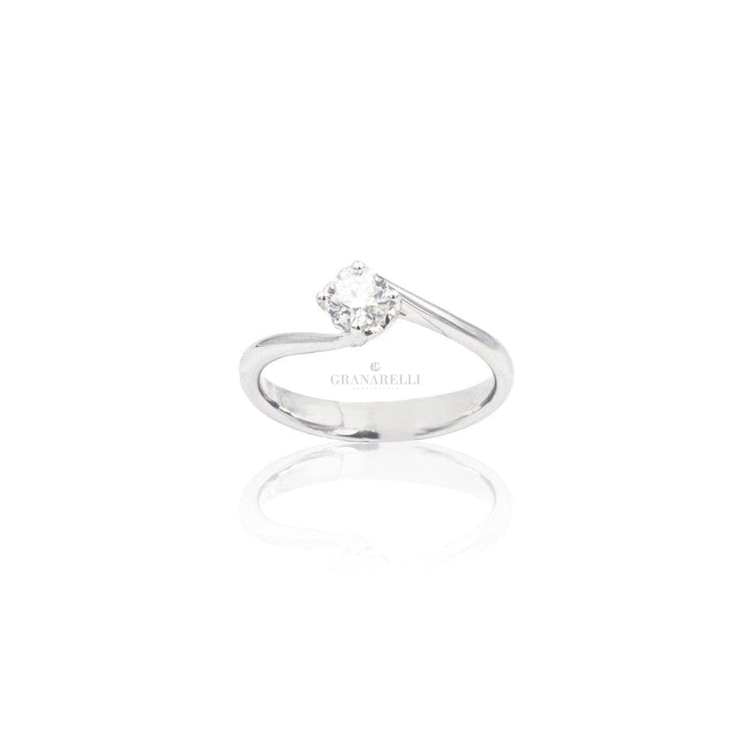 Anello Diamante Solitario in Oro Bianco-Anelli-RECARLO- [SKU] -Gioielleria Granarelli