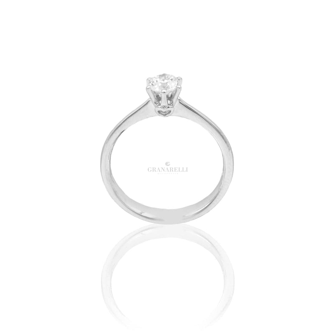 Anello Diamante Solitario in Oro Bianco-Anelli-RECARLO- [SKU] -Gioielleria Granarelli