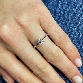 Anello Diamante Solitario in Oro Bianco-Anelli-RECARLO- [SKU] -Gioielleria Granarelli