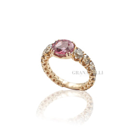 Anello Diamanti brown e Zaffiro Rosa in Oro Rosa-Anelli-CRIVELLI-Gioielleria Granarelli
