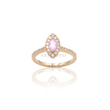 Anello Diamanti e Zaffiro Rosa Navette in Oro Rosa-Anelli-CRIVELLI-Gioielleria Granarelli