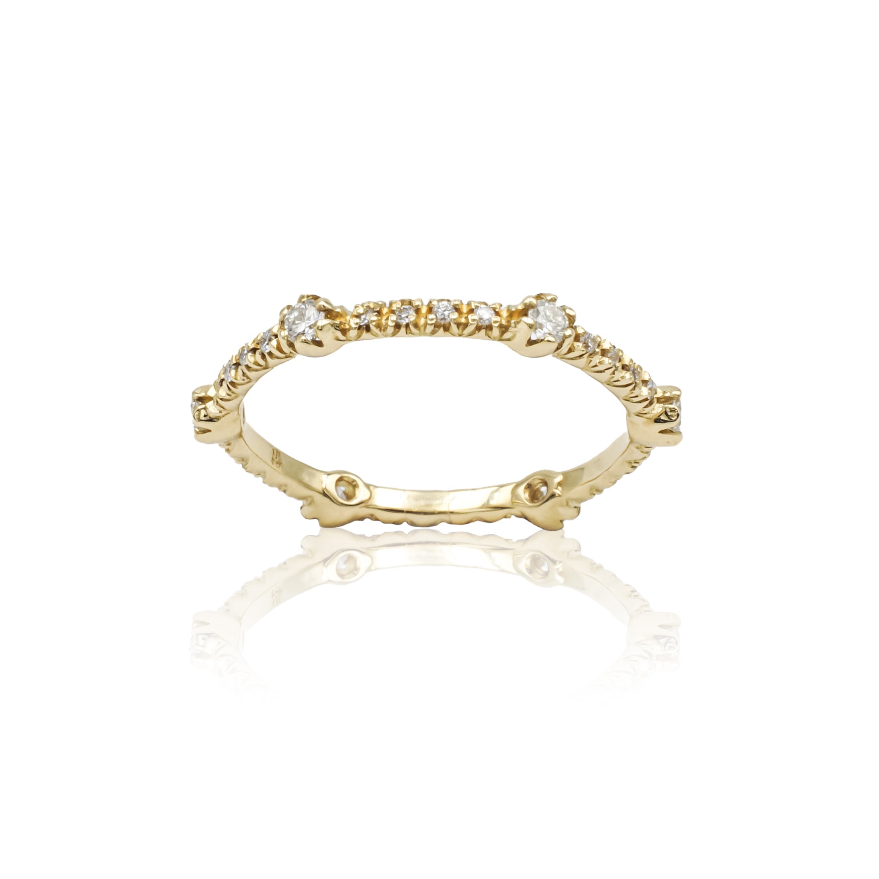 Anello Diamanti in Oro Giallo-Anelli-GioGio-Gioielleria Granarelli