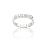 Anello Fedina 5 Diamanti 0.51kt in Oro Bianco-Anelli-GRANARELLI-Gioielleria Granarelli