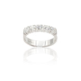 Anello Fedina 5 Diamanti 0.76kt in Oro Bianco-GRANARELLI-AN05410-5P076-Gioielleria Granarelli
