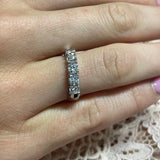 Anello Fedina 5 Diamanti 1.04kt in Oro Bianco-Anelli-GRANARELLI-Gioielleria Granarelli