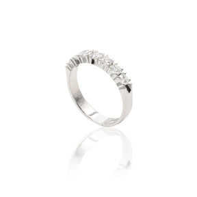 Anello Fedina 7 Diamanti 0.37kt in Oro Bianco-GRANARELLI-Gioielleria Granarelli